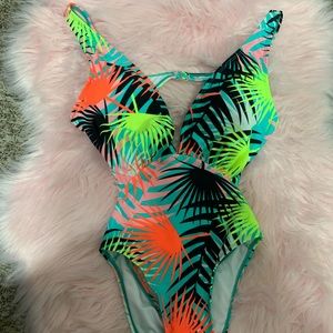 Multi colored one piece swimsuit